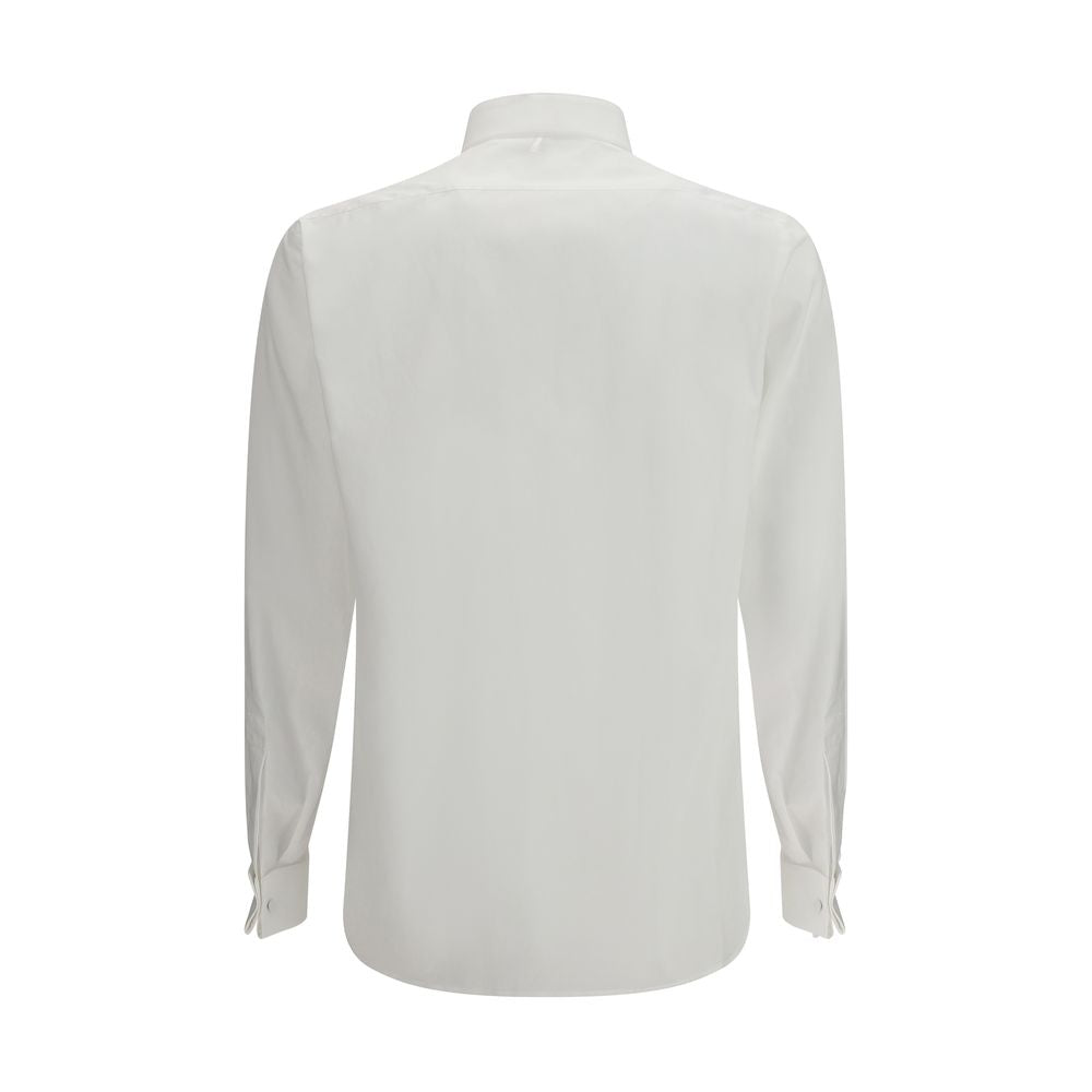 White Cotton Dress Shirt - ventzia