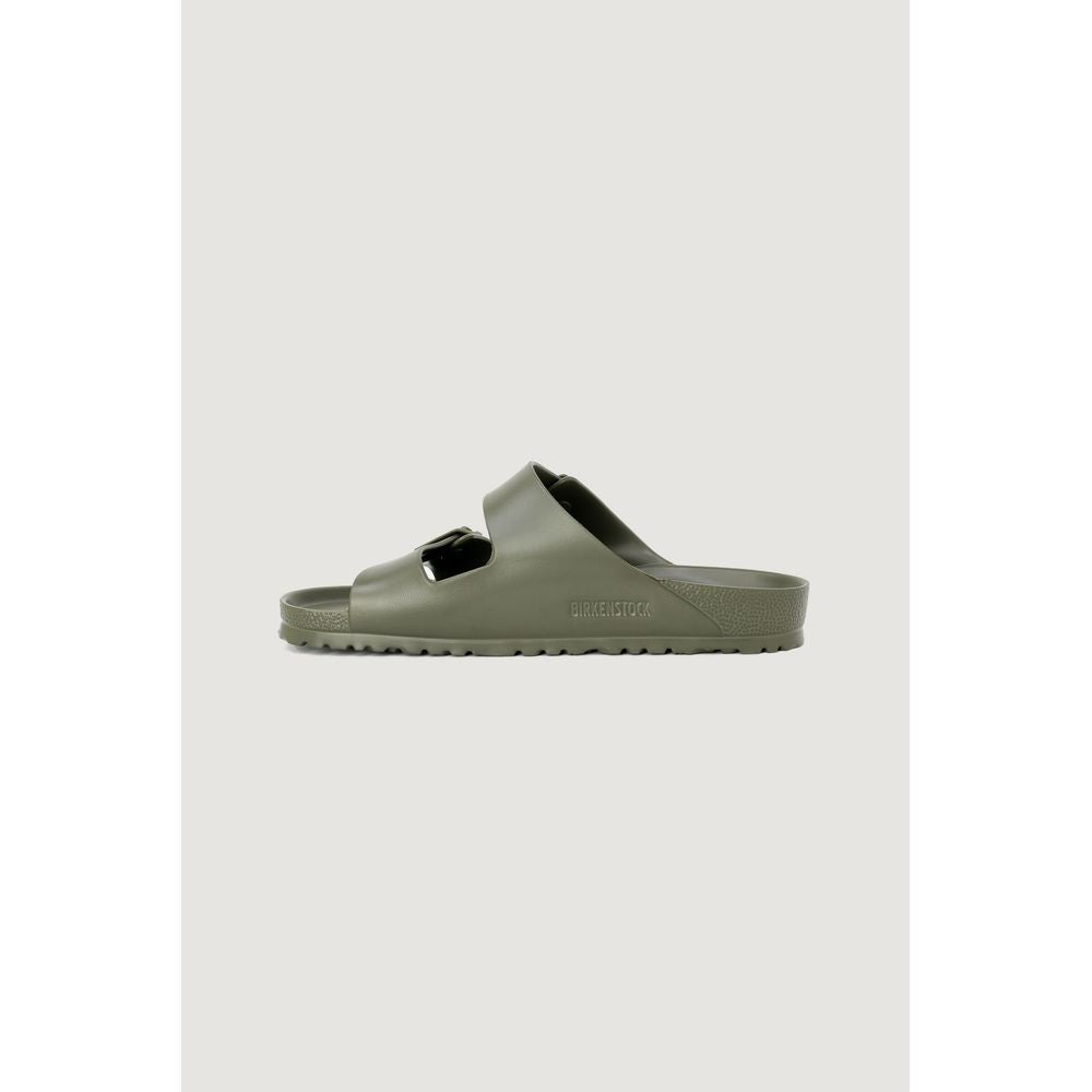 Green Plastic Flat Sandals - ventzia