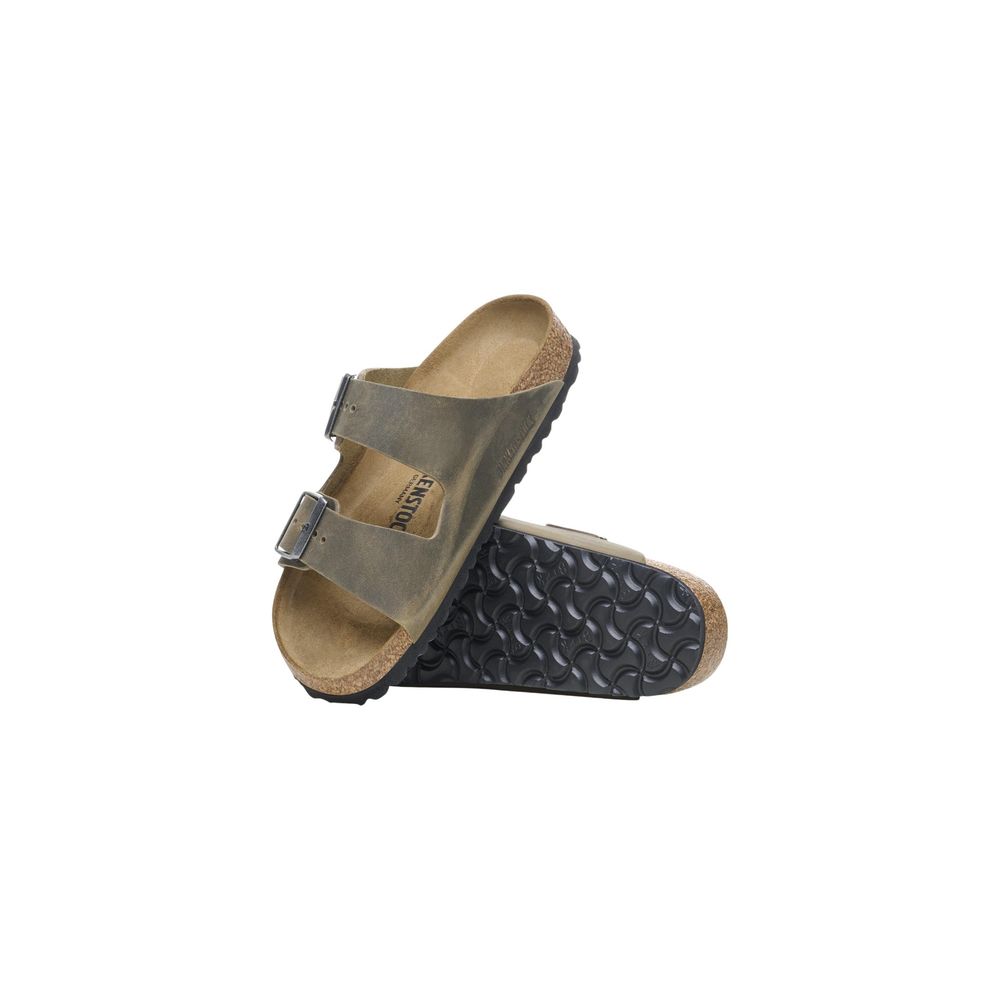 Bicolor Leather Flat Sandals - ventzia