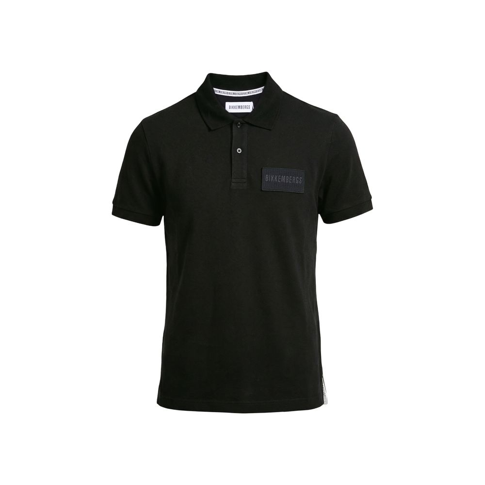 Black Cotton Polo Shirt - ventzia