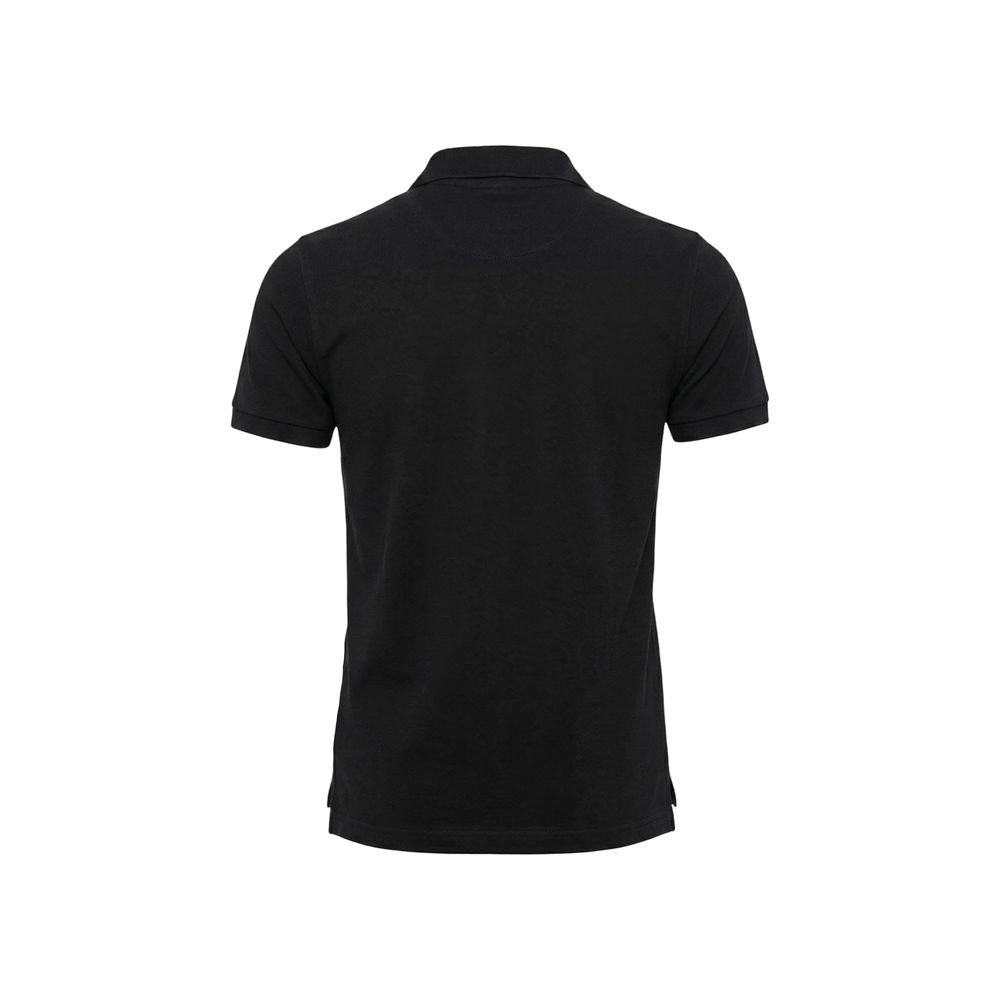 Black Cotton Polo Shirt - ventzia