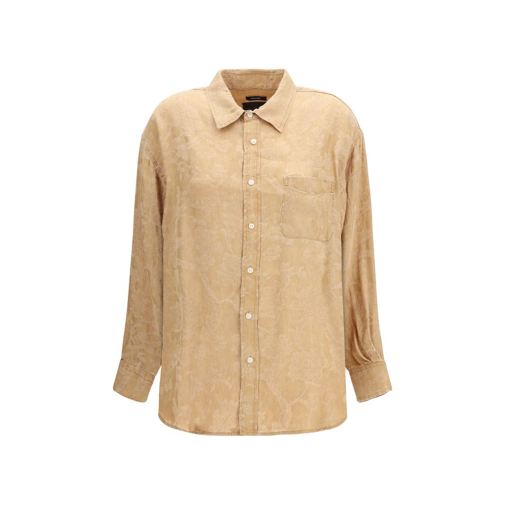 Orange Viscose Pattern Shirt - ventzia