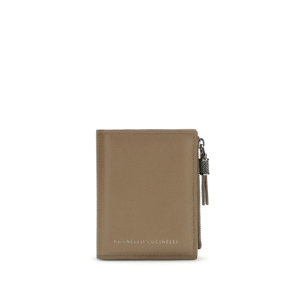 Beige Calf Leather Bos Taurus Wallet - ventzia