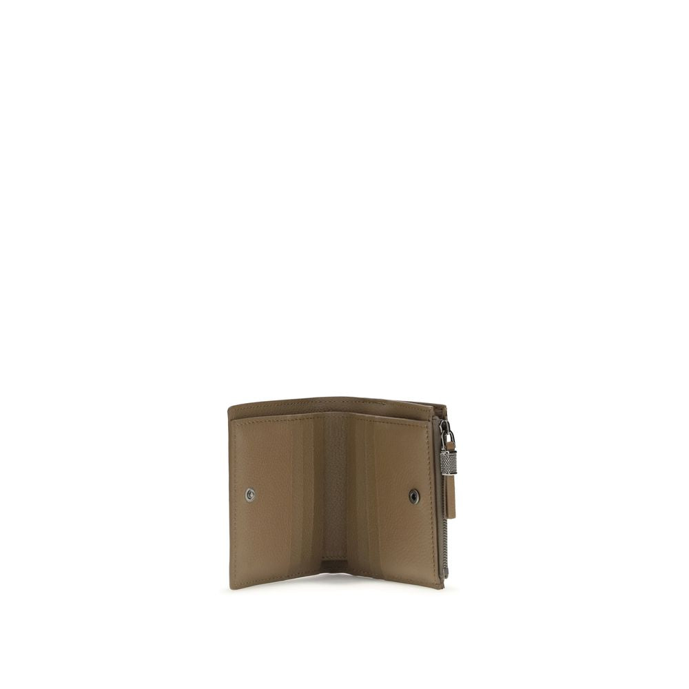 Beige Calf Leather Bos Taurus Wallet - ventzia