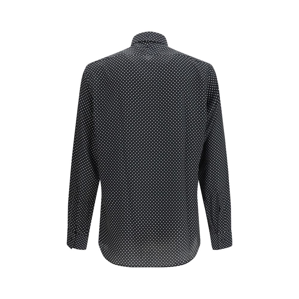 Black Silk Pattern Shirt - ventzia