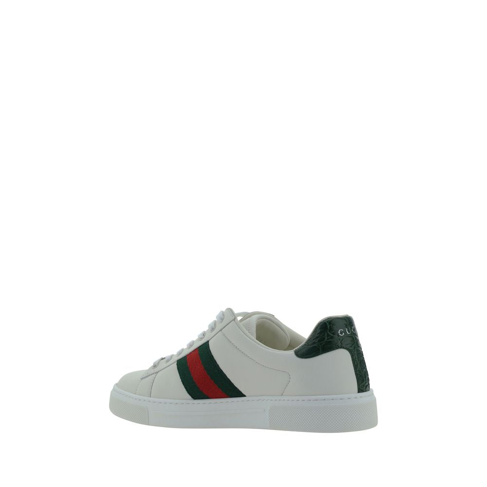 White Calf Leather Bos Taurus Low Top Sneakers
