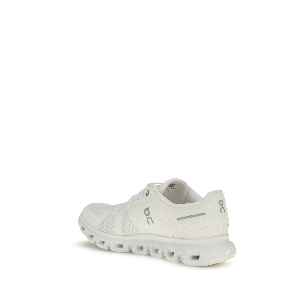 White Recycled Polyester Athletic Sneakers - ventzia