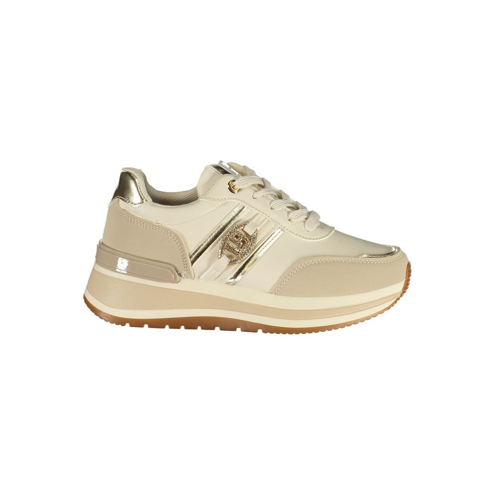 Beige Polyurethane Women Sneaker - ventzia