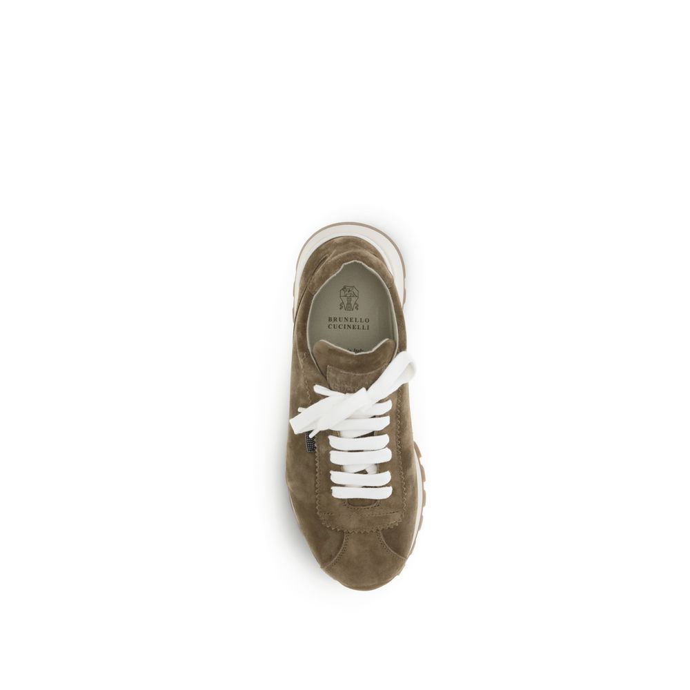 Brown Calf Leather Bos Taurus Platform Sneakers - ventzia