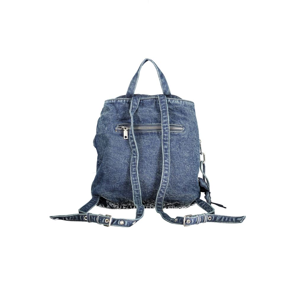 Blue Cotton Women Backpack - ventzia