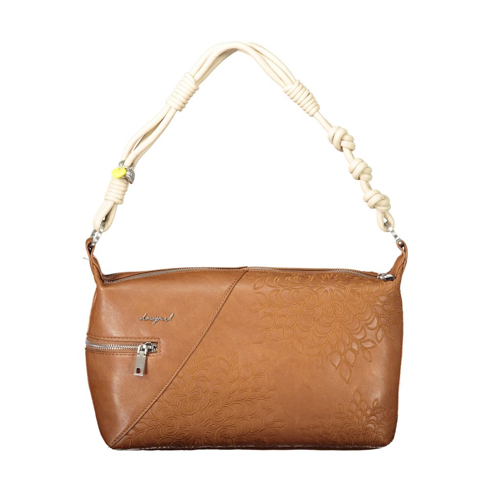 Marrone Polyurethane Women's Shoulder Bag - ventzia