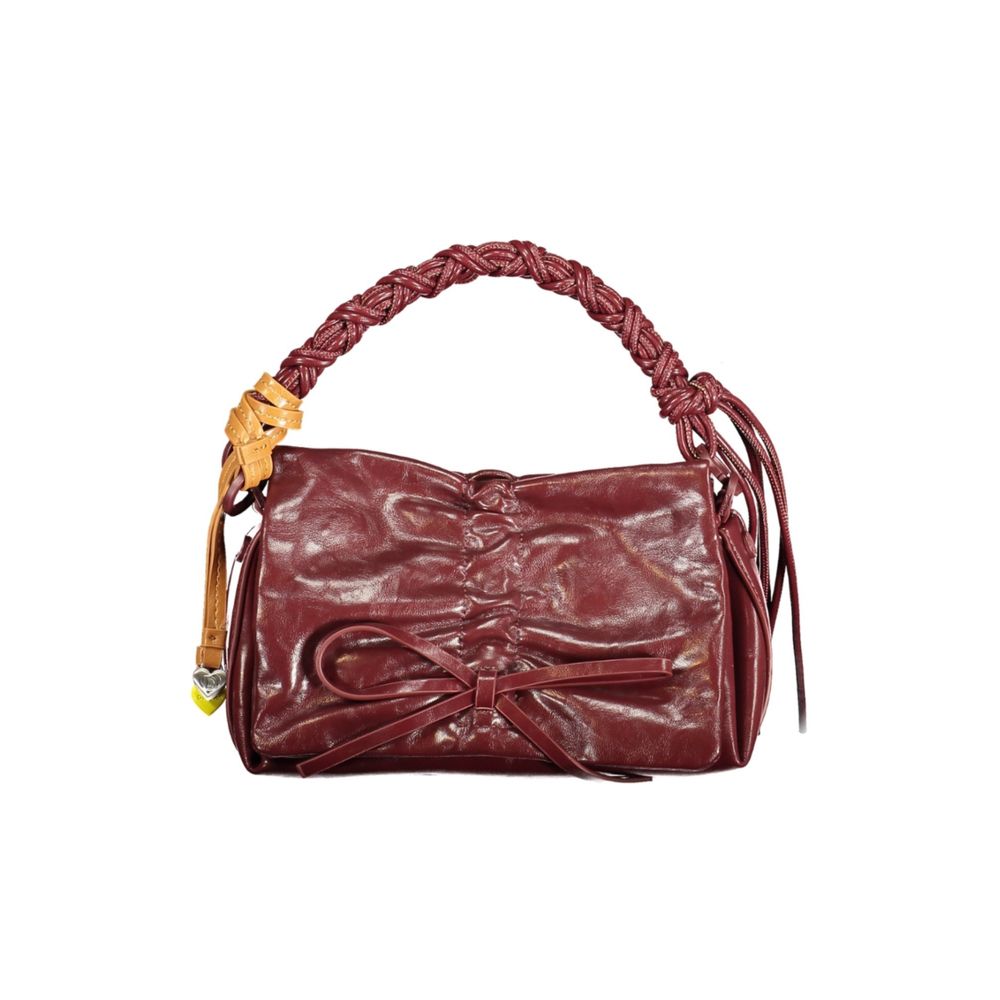 Burgundy Polyurethane Women Mini Bag - ventzia