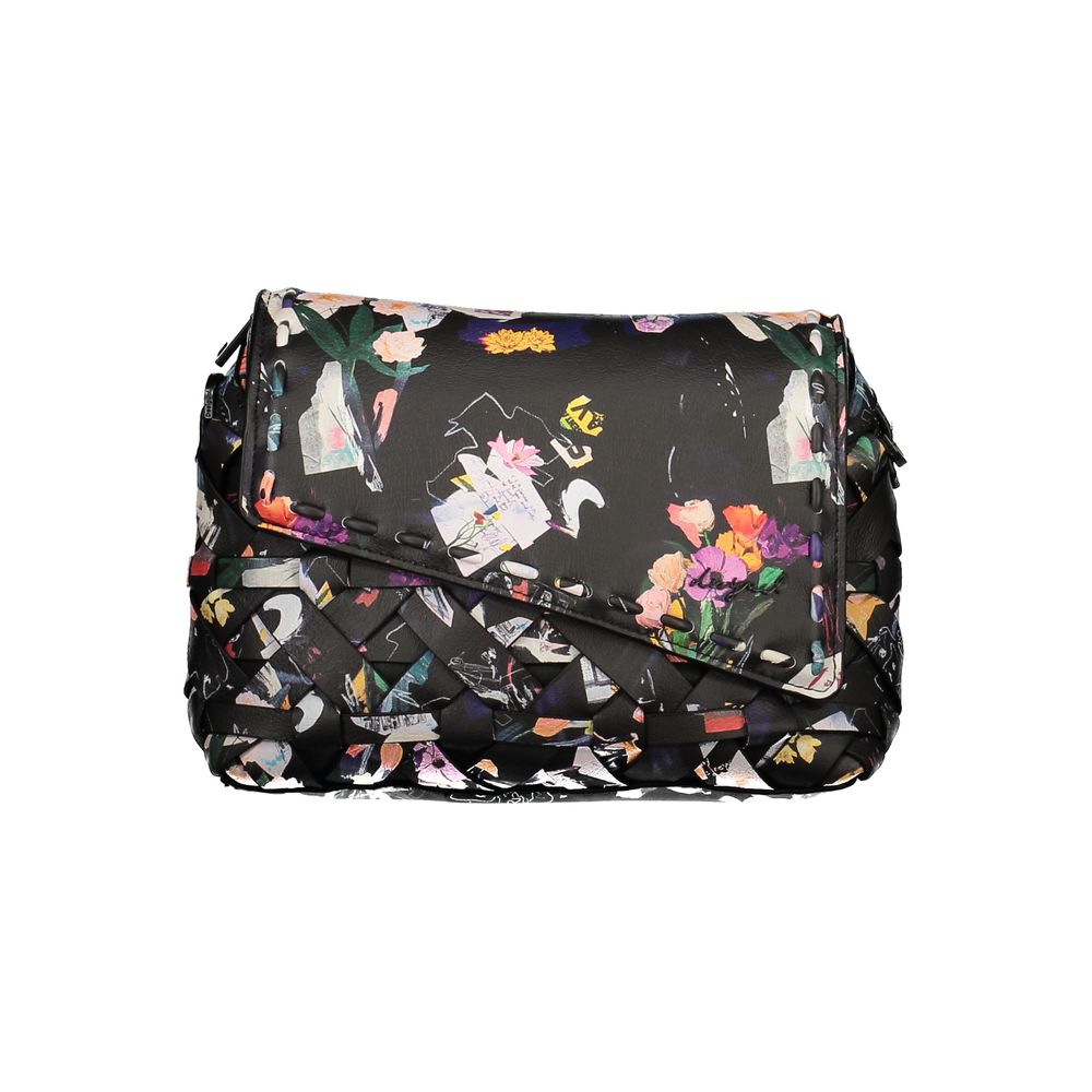Black Polyurethane Women Handbag - ventzia