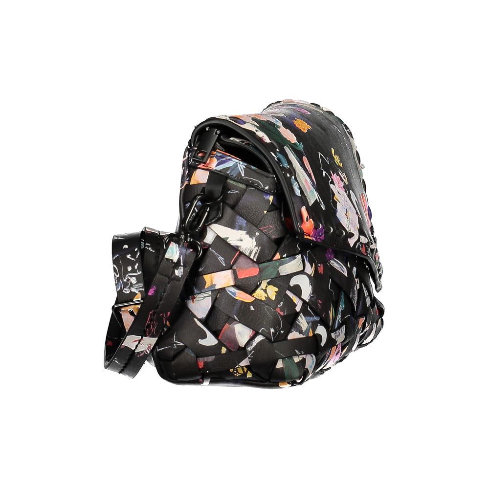Black Polyurethane Women Handbag