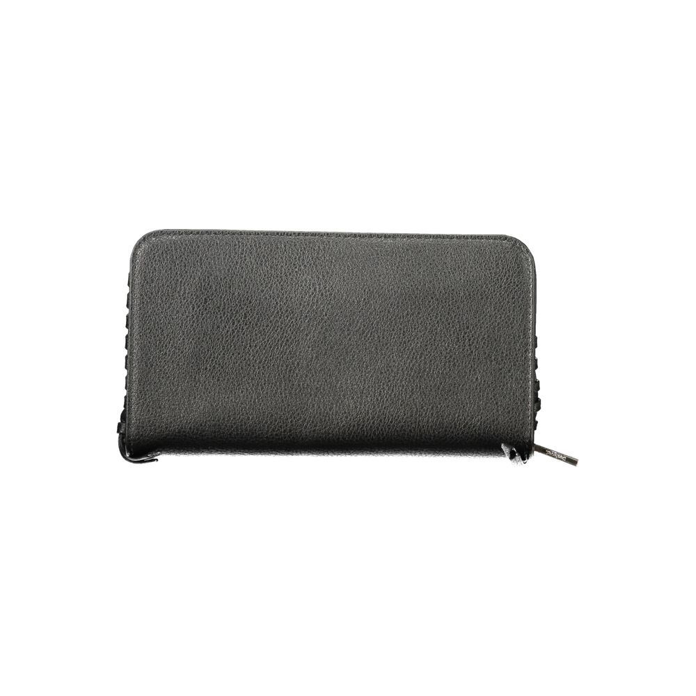 Black Polyurethane Women Wallet - ventzia