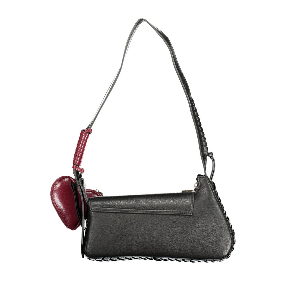 Black Polyurethane Women Handbag - ventzia