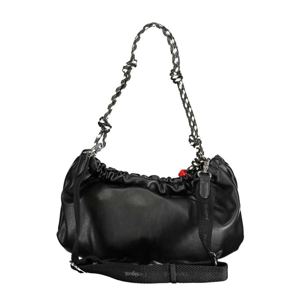 Black Polyurethane Women Handbag - ventzia