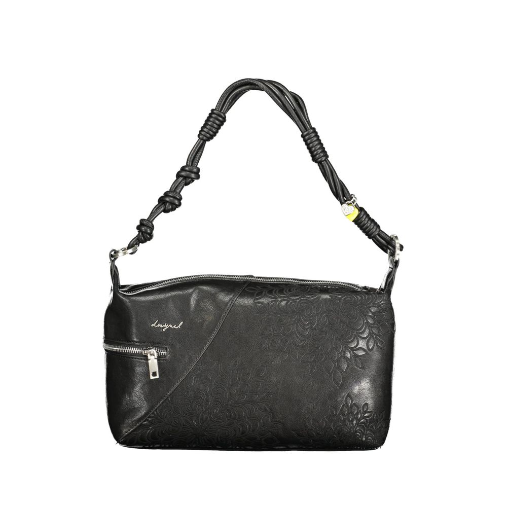 Black Polyurethane Women's Handbag - ventzia