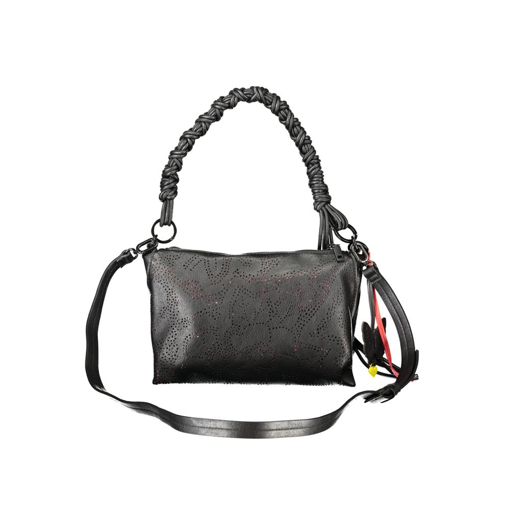Black Polyurethane Women's Handbag - ventzia