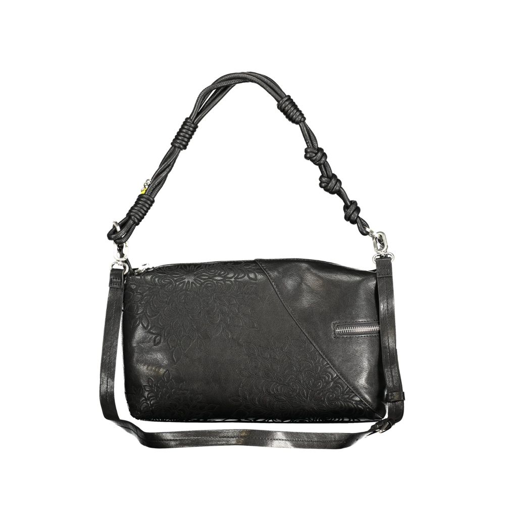 Black Polyurethane Women's Handbag - ventzia