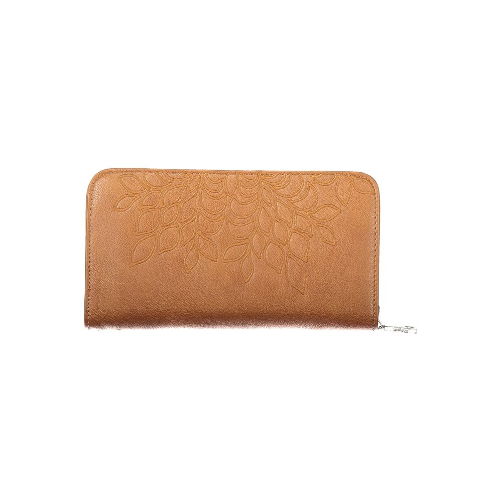 Marrone Polyurethane Women Wallet - ventzia