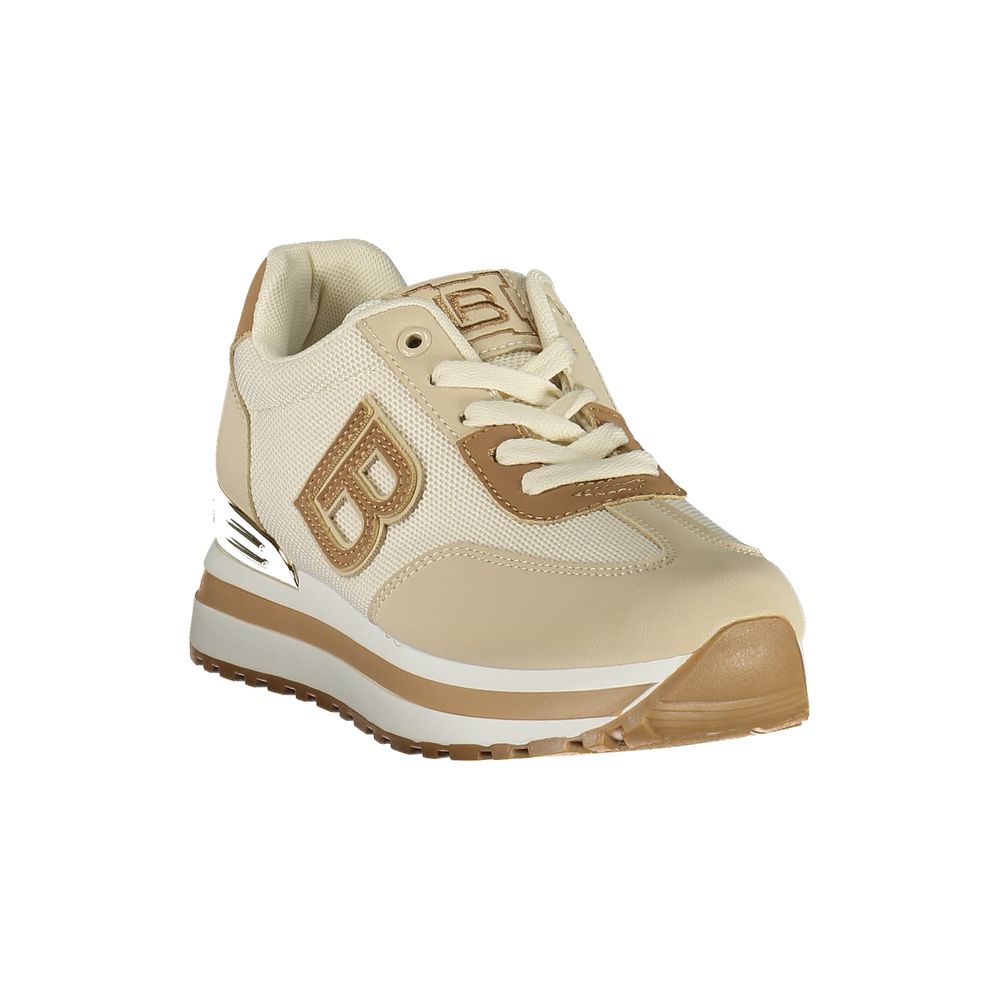 Beige Polyurethane Women Sneaker - ventzia