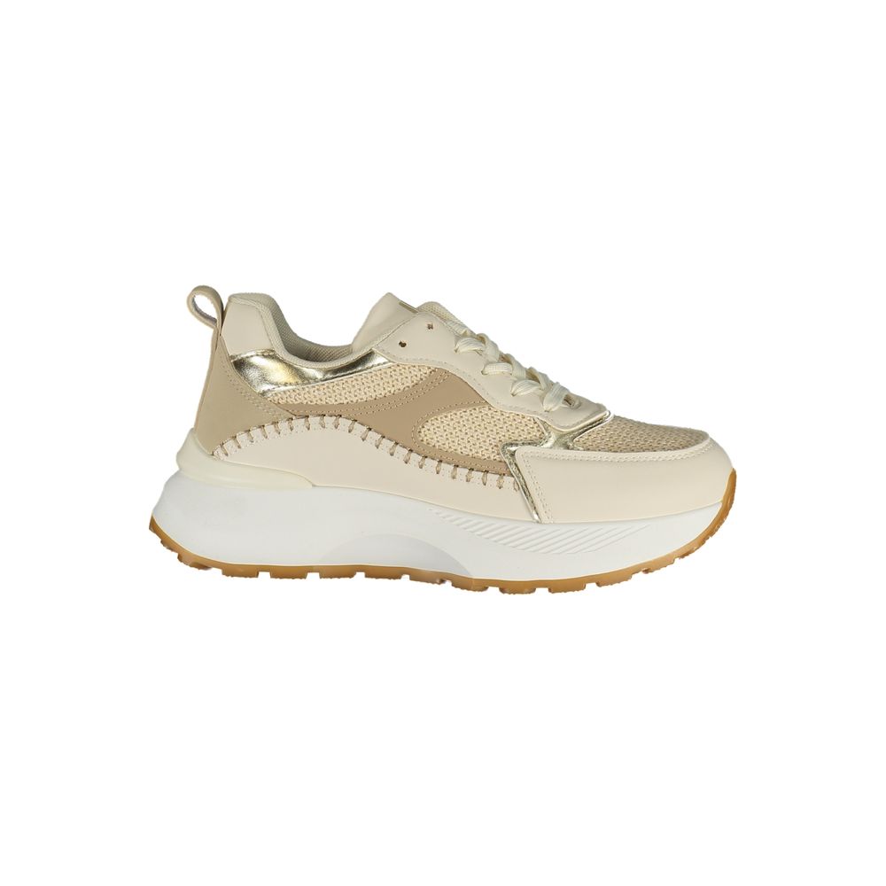 Beige Polyurethane Women's Sneaker - ventzia