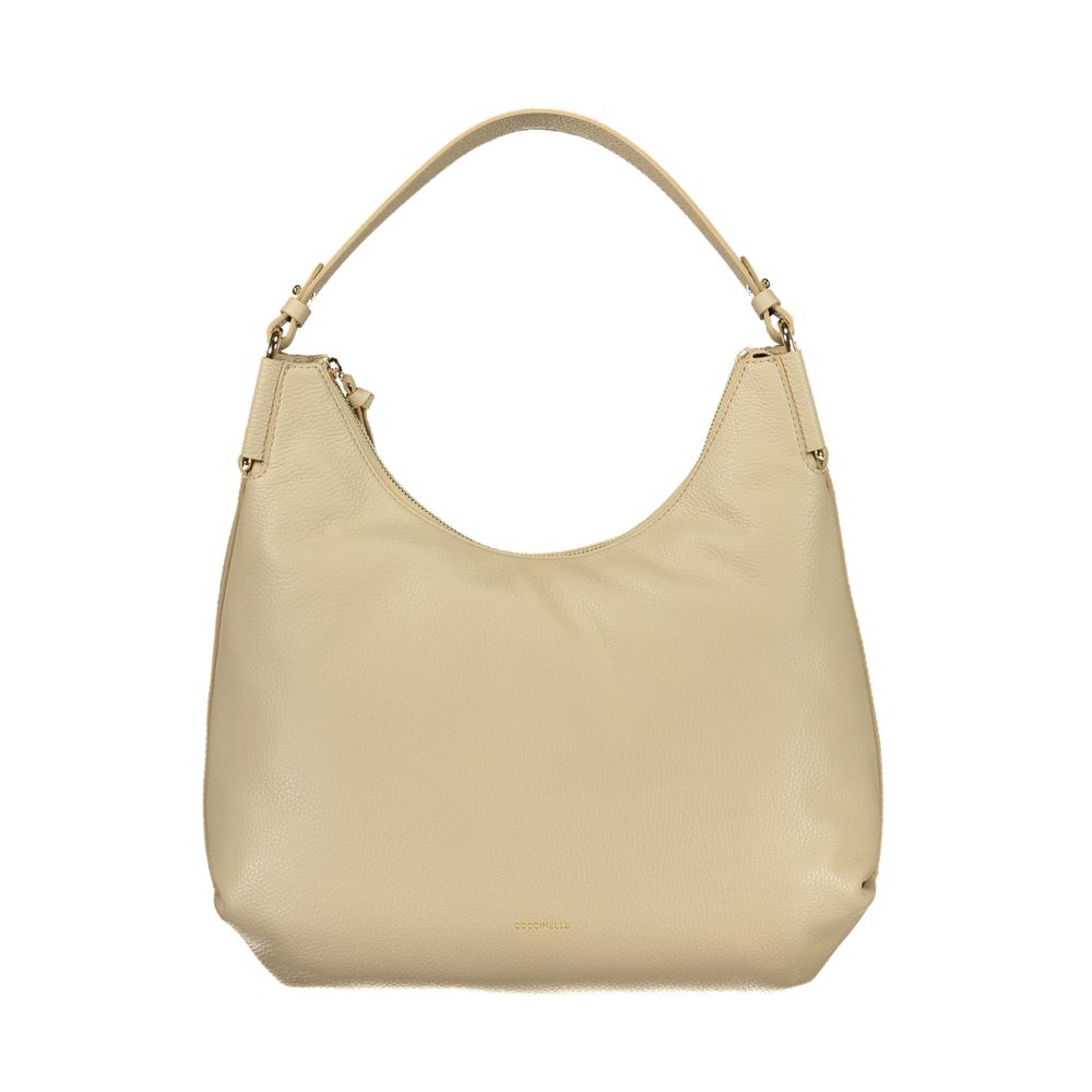 Beige Leather Women Handbag - ventzia