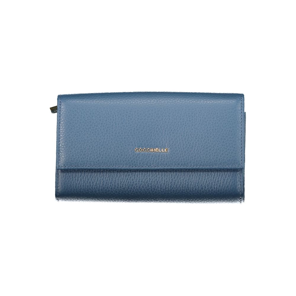 Blue Leather Women Wallet - ventzia