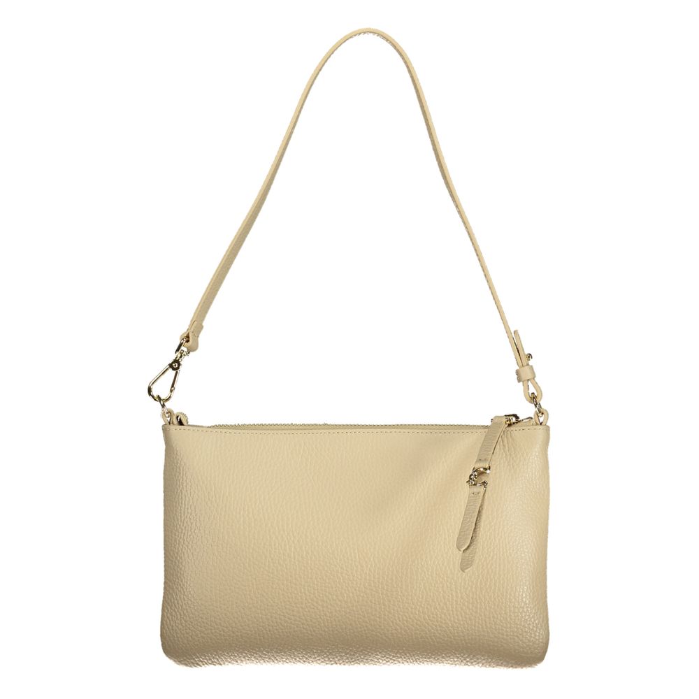 Beige Leather Women Handbag - ventzia
