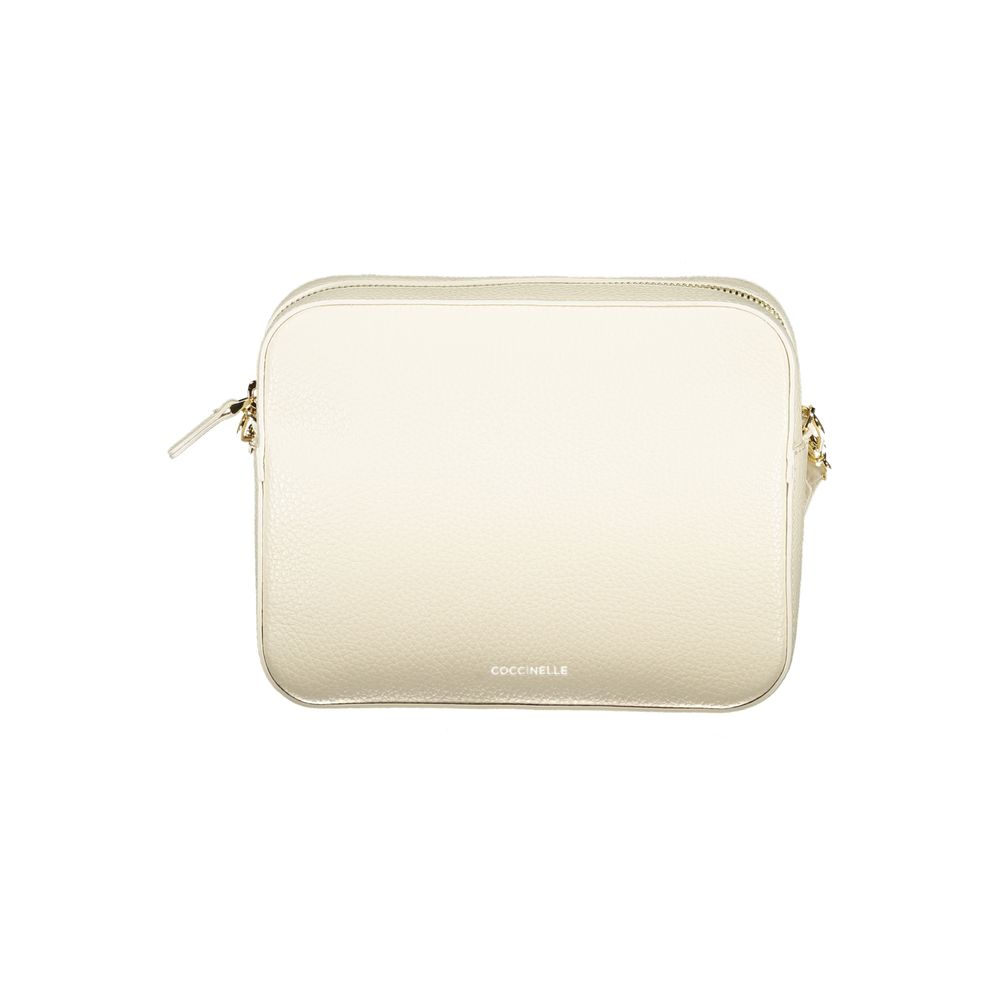 White Leather Handbag - ventzia