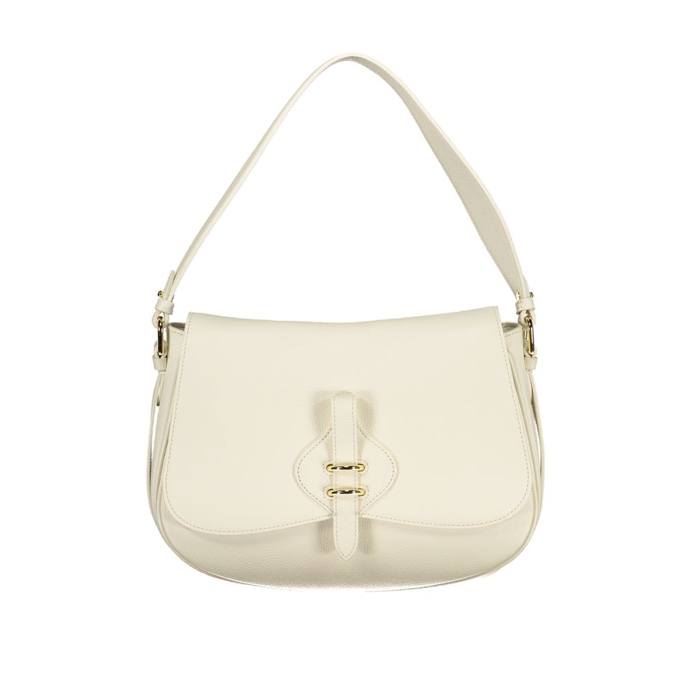 White Leather Handbag - ventzia
