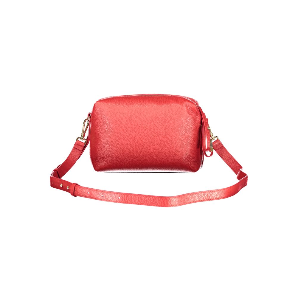 Red Leather Handbag - ventzia