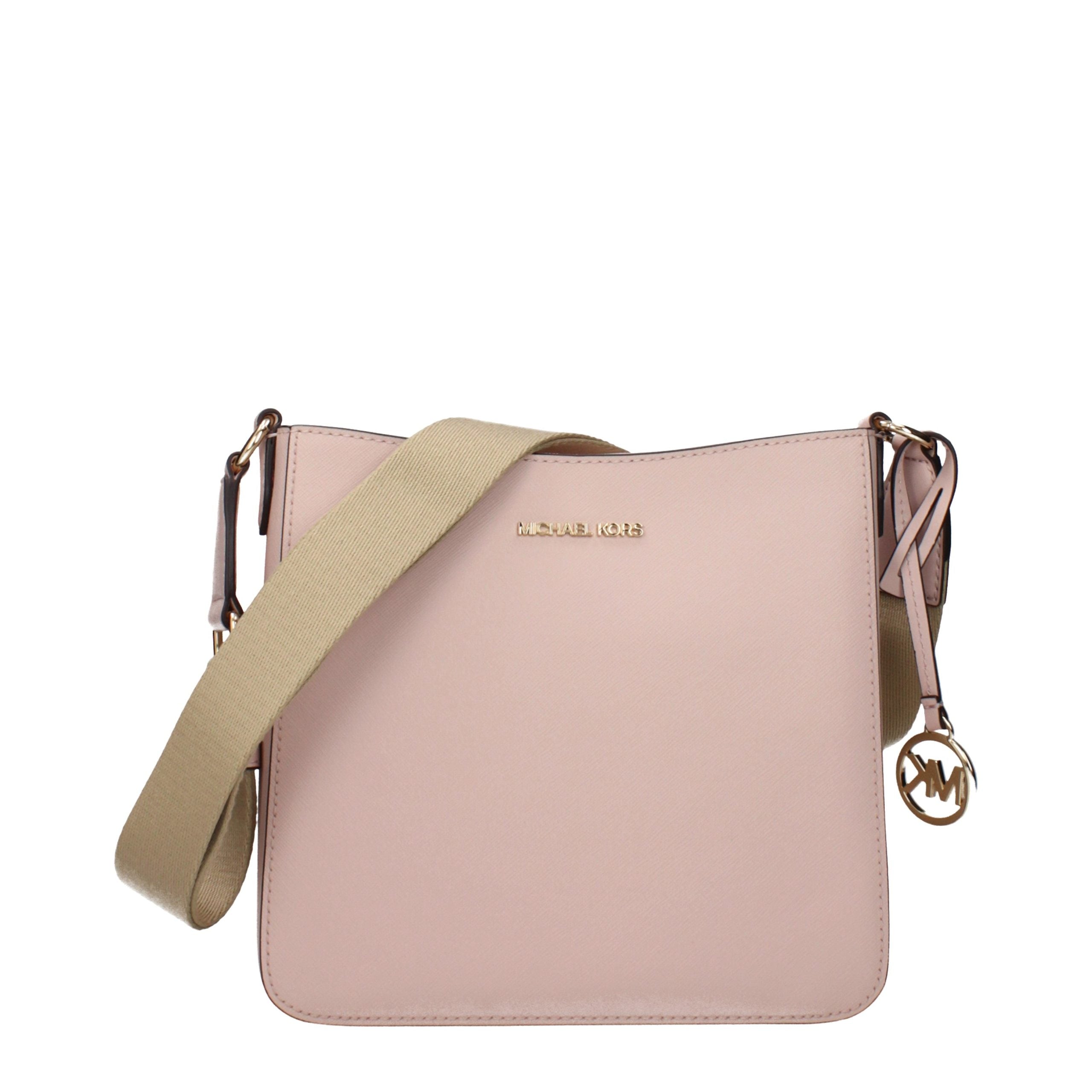Pink Leather Shoulder Bag - ventzia