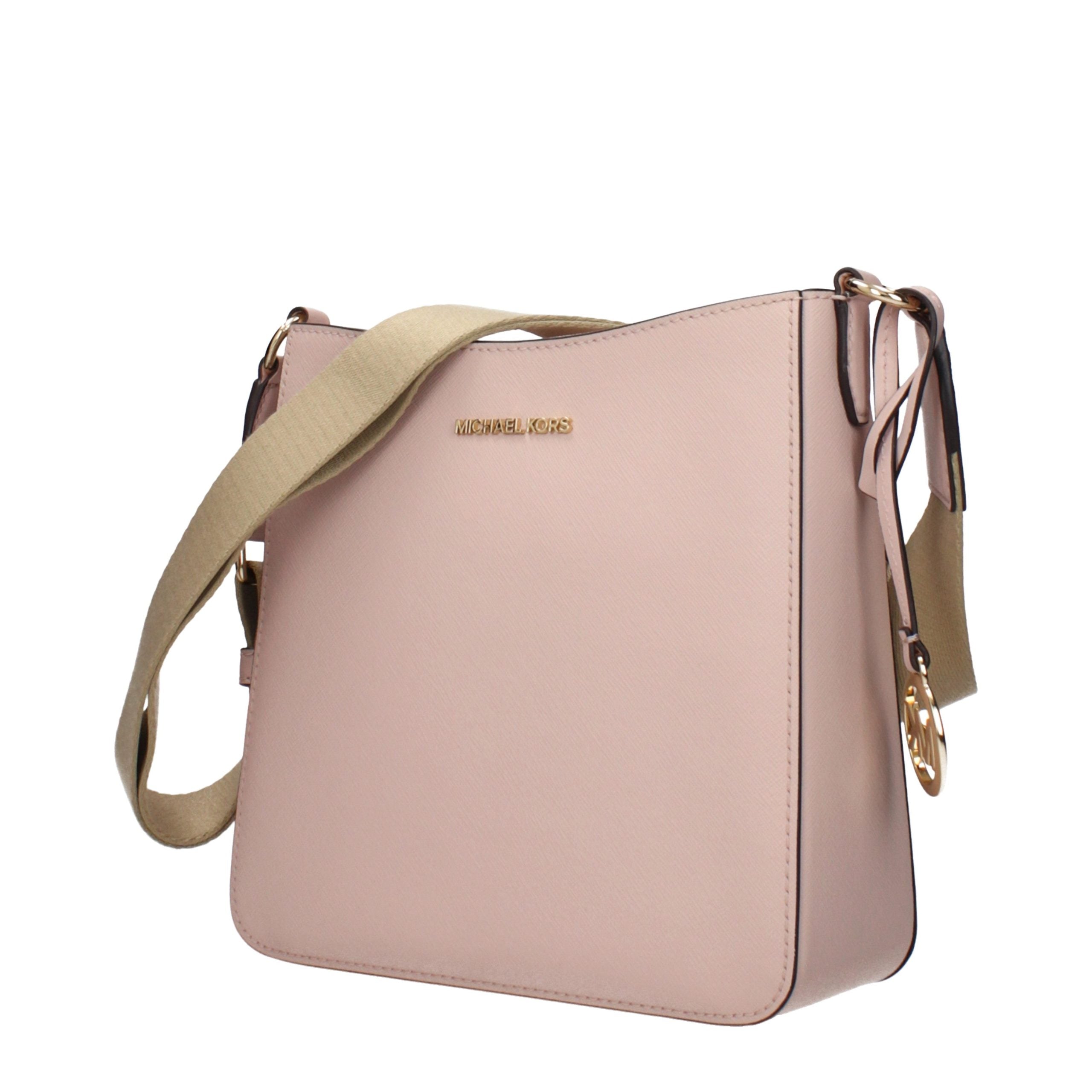 Pink Leather Shoulder Bag - ventzia