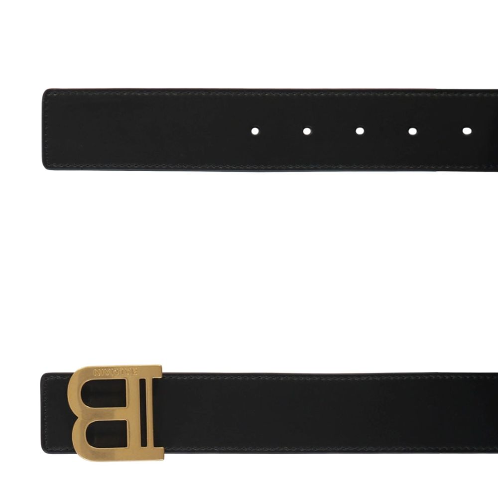 Black Leather Regular Belt - ventzia