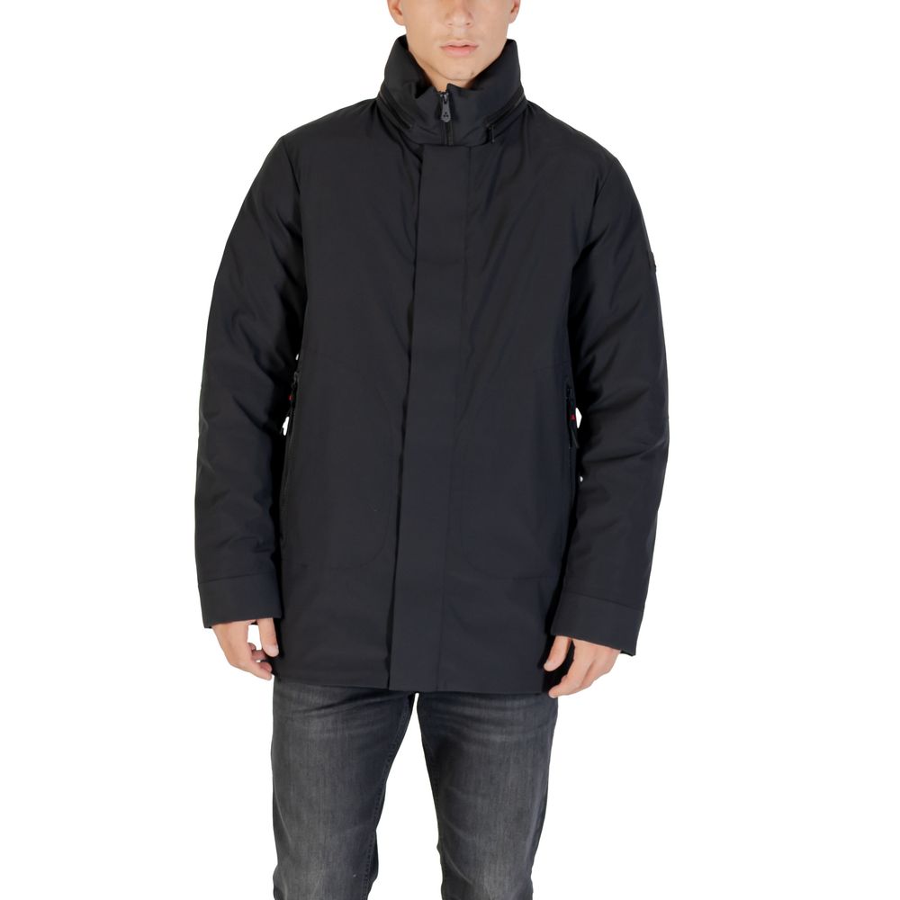 Black Polyester Parka - ventzia