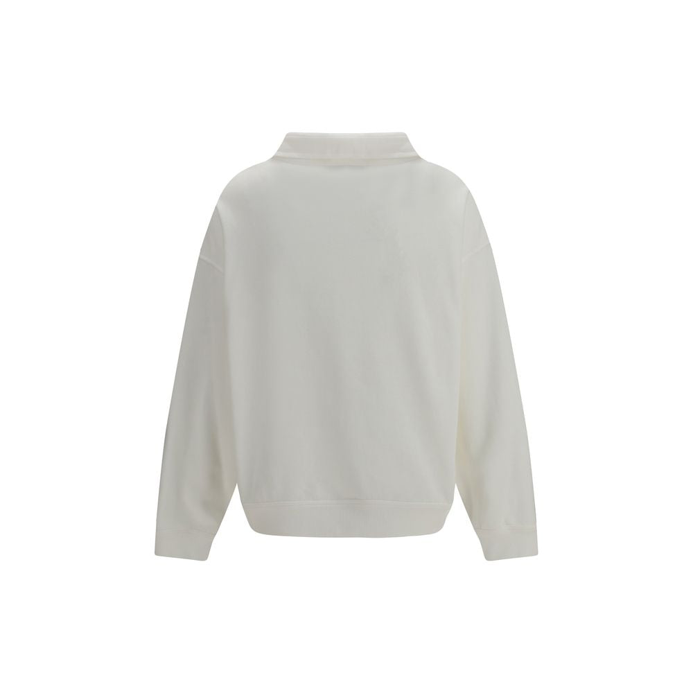 White Cotton Sweatshirt - ventzia