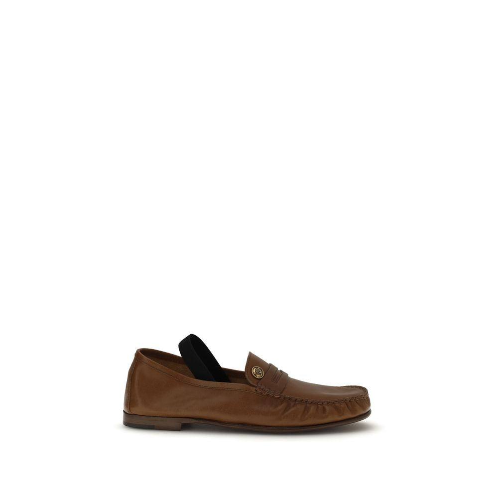 Brown Lamb Ovis Aries Aries Slip-On Loafers - ventzia
