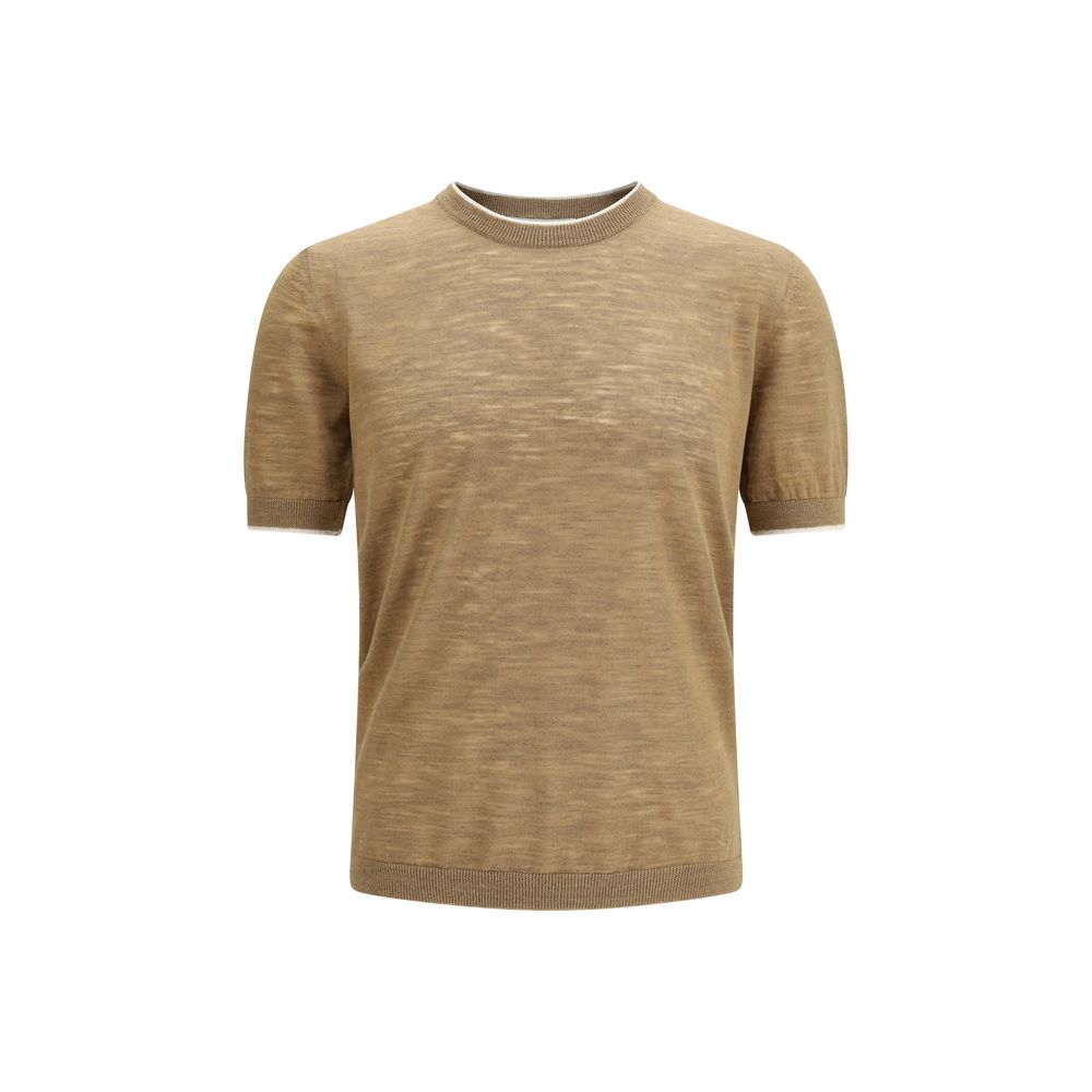 Beige Linen Shortsleeve Shirt - ventzia