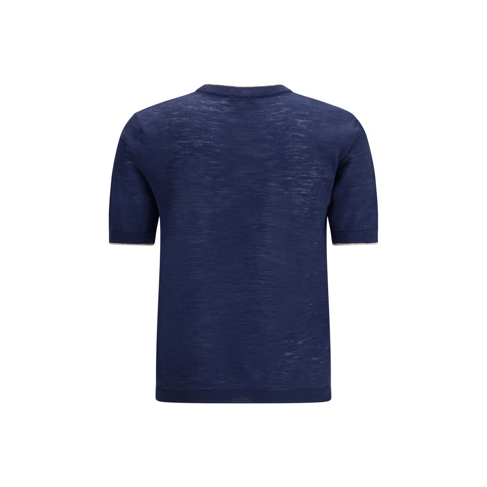 Blue Linen Shortsleeve Shirt - ventzia