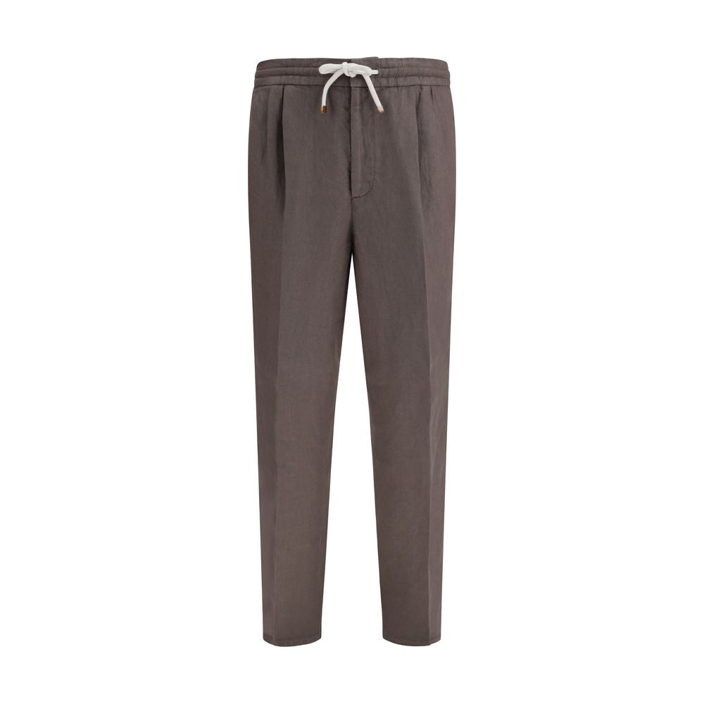 Gray Linen Casual Pants - ventzia