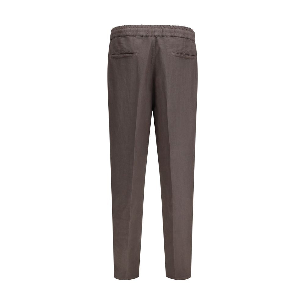 Gray Linen Casual Pants - ventzia