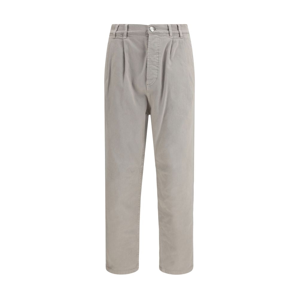 Brown Cotton Casual Pants - ventzia