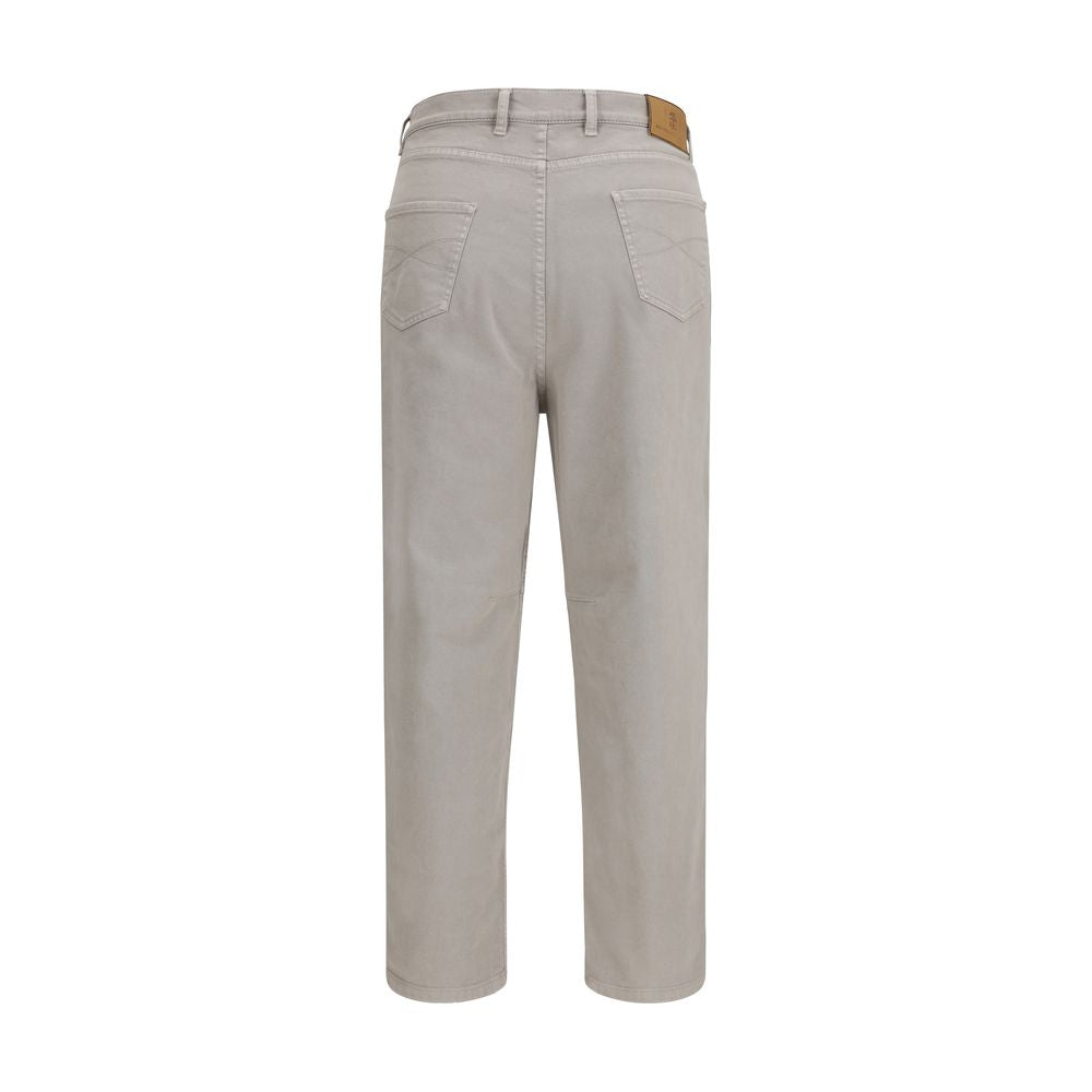 Brown Cotton Casual Pants - ventzia