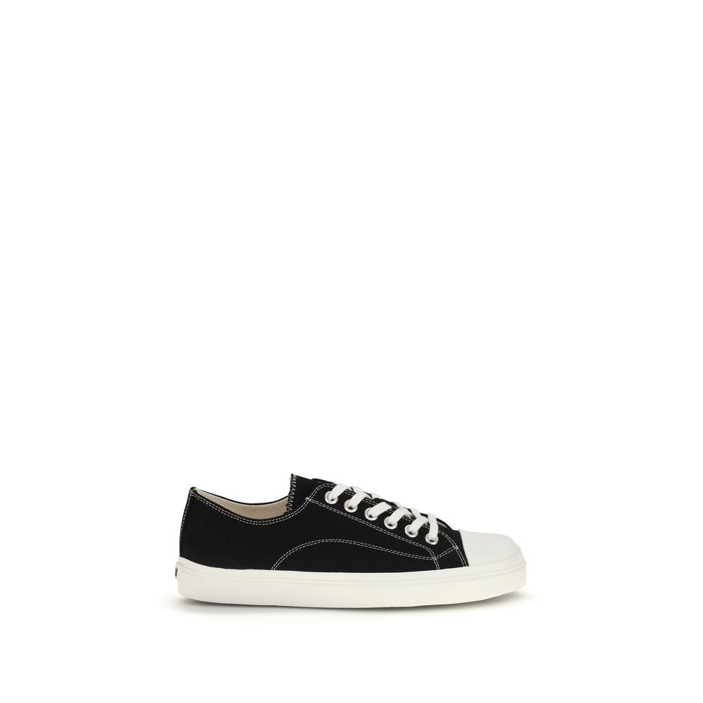 Black Cotton Low Top Sneakers - ventzia