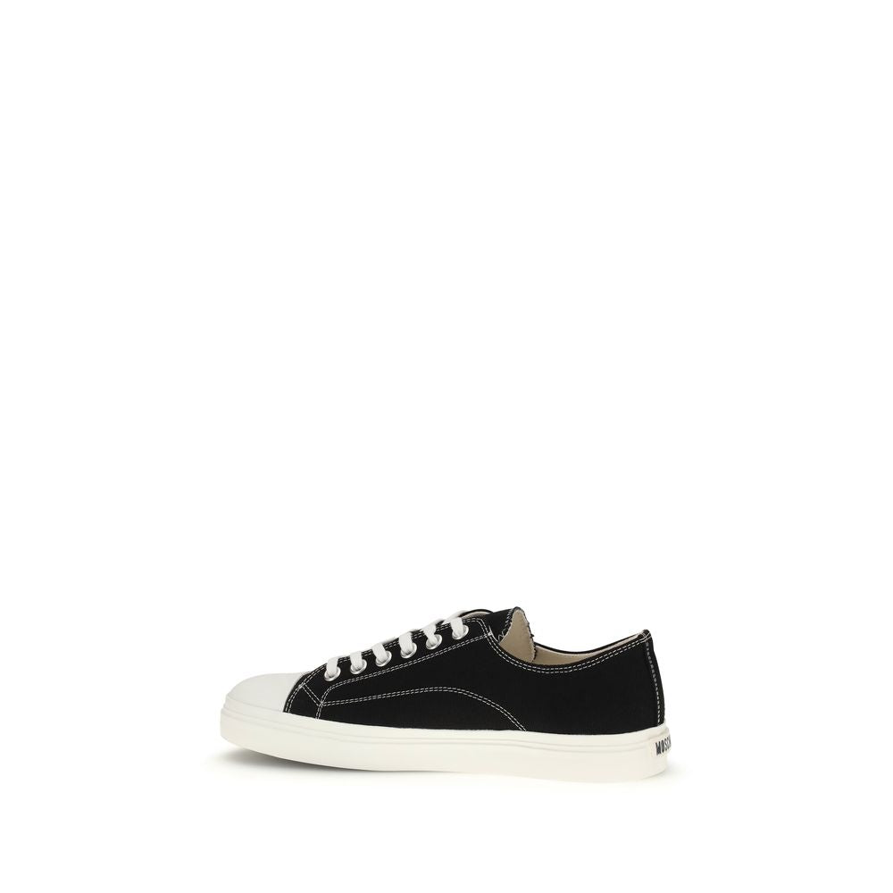 Black Cotton Low Top Sneakers - ventzia