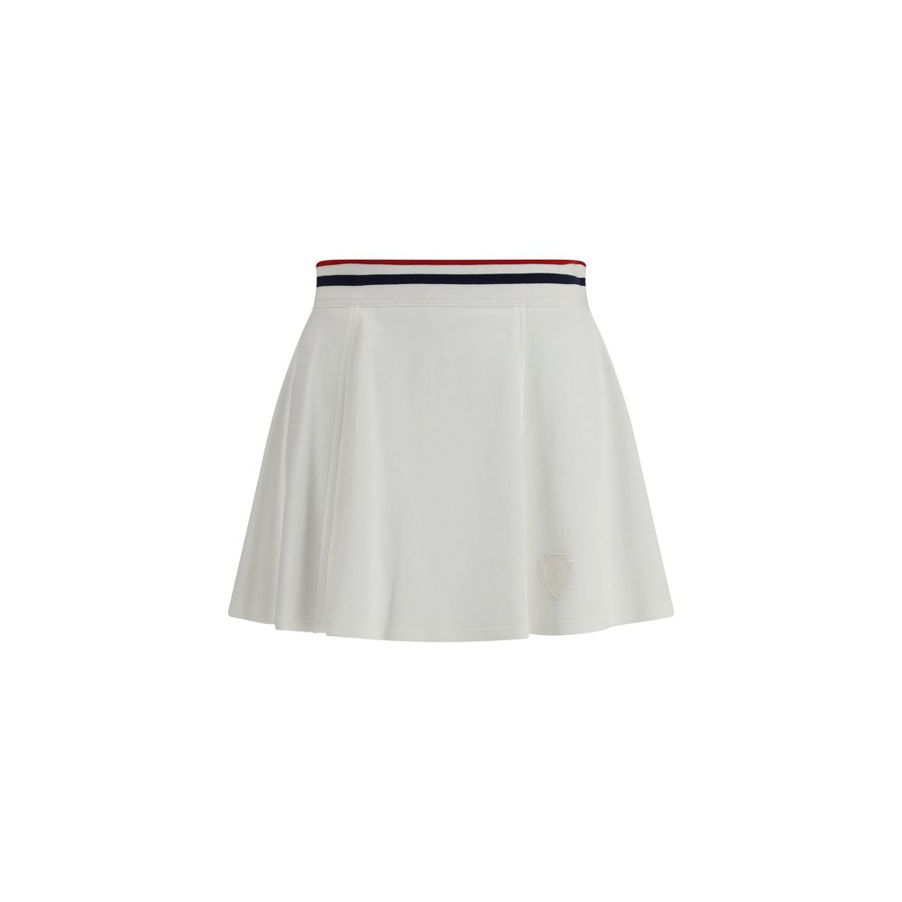 White Cotton Mini Skirt - ventzia