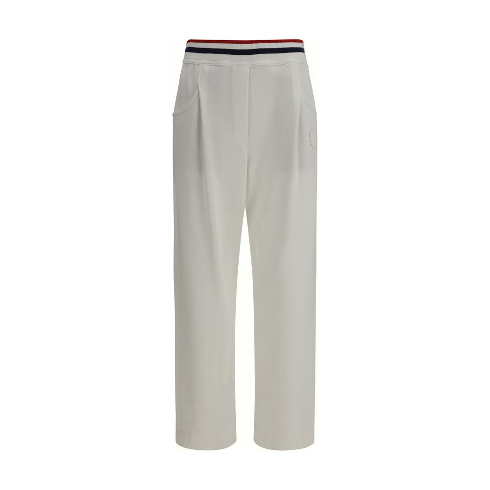 White Cotton Casual Pants - ventzia