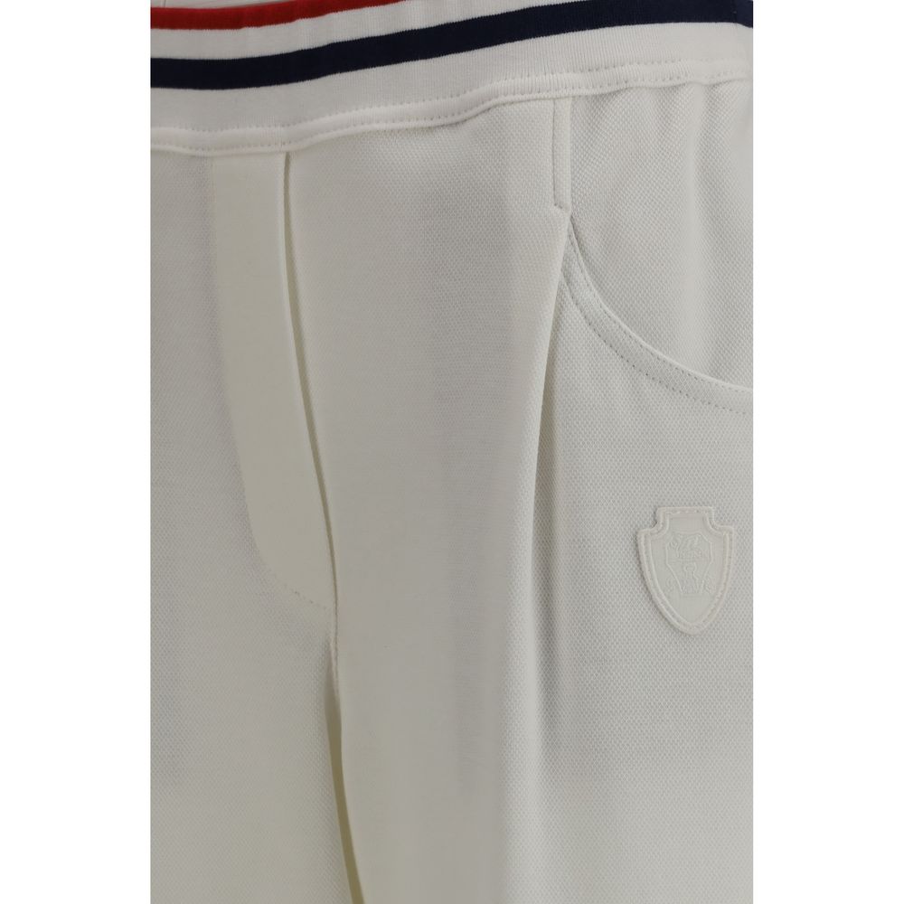 White Cotton Casual Pants - ventzia